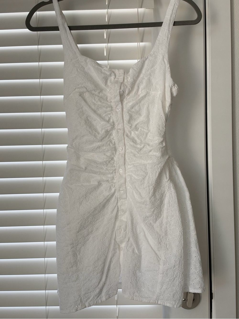 100% Cotton Sinched  Button-Front Summer Dress